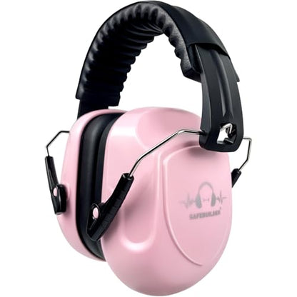 SAFEBUILDER Ear Muffs Noise Reduction SNR 33dB Adjustable Lightweight Safety Earmuffs Sound Proof Noise Cancelling ANSI - color: 1-pink