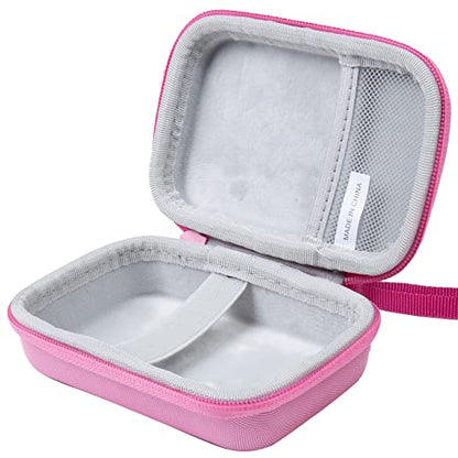 for JBL Go 5/4/3 Ultra Portable Speaker Hard Travel Case, Pink+White | Protective Storage Bag with Mesh Pocket & Hand Strap, Shockproof EVA Carrying Box, Soft Lining - color: Pink Case + Inner White
