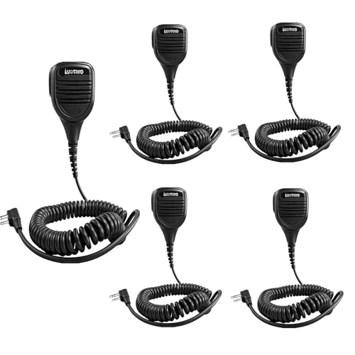 5 Pack Speaker Mic Shoulder Mic Walkie Talkie Mic Accessories | Compatible for BAOFENG and Kenwood BTECH Retevis Samcom Radios, Walkie Talkie Microphone 5Pack (Shoulder Microphone)