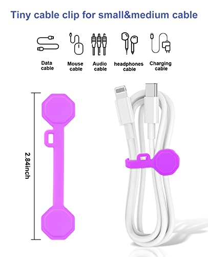 8 PCS Silicone Magnetic Cable Ties, Reusable cord Organizer clips | magnet cord holder for phone charging, compatible with USB/lightning cables, bookmarks, whiteboard magnets, fridge magnets - size: 8-PCS