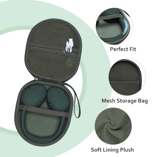 Headphone Headset Case Compatible with JLab JBuds Lux ANC/JBL Tune 520BT 720BT/BERIBES/KVIDIO/Soundcore by Anker/Sony Wireless On-Ear Headphones, Green - color: Green