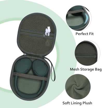 Headphone Headset Case Compatible with JLab JBuds Lux ANC/JBL Tune 520BT 720BT/BERIBES/KVIDIO/Soundcore by Anker/Sony Wireless On-Ear Headphones, Green - color: Green