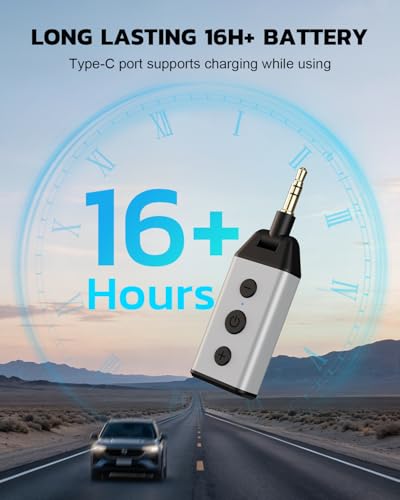 1Mii B04 Bluetooth 5.4 Car Adapter, AUX Bluetooth Receiver for Home Stereo