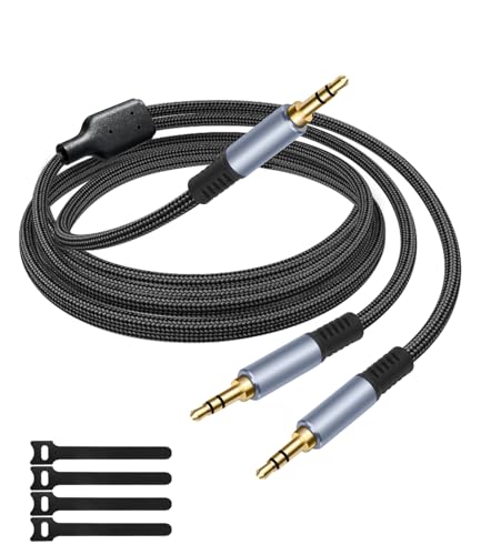 1/8" TRS Stereo Splitter Cable 10FT(Splitter 20cm), Male to Dual Male, 3.5mm Y-Splitter Stereo Cable, for Speakers, Headphone, Cell Phone PC Laptop, Perfect for Switching or Two Sets of Speakers - size: 10FT