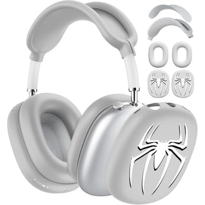fomissky-sisa 4 in 1 AirPods Max Case Headphone Covers, Silver Grey - color: Silver Spider