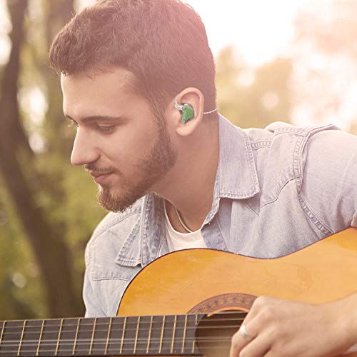 BASN Bmaster in Ear Monitor Headphones for Musicians, Hybrid Triple Drivers Dynamic Earbuds, Sound Isolating Earphones with 2 Detachable MMCX Cables (Olive) - color: Olive