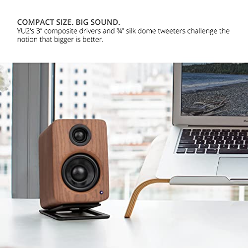 Kanto YU2 Powered 2 Channel Stereo Computer Speakers W/Built-in USB DAC - Walnut - color: Walnut
