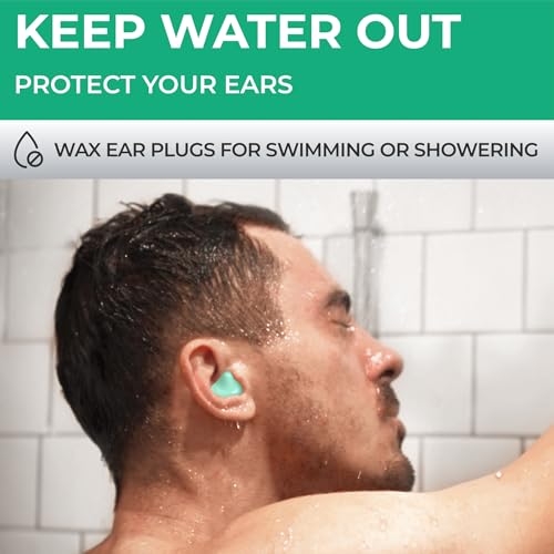 Peace&Quiet | PQ Wax Ear Plugs for Sleeping, Swimming - Soft Noise Cancelling Silicone Gel Wax Earplugs for Sleep and Swimmers, Ear Protection with Sound Blocking Level of 32 Db, Color: Green - color: Green