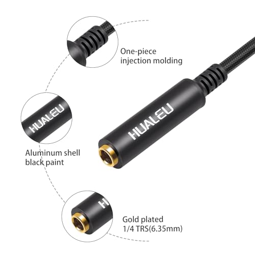 Right Angle 1/8 Male to 1/4 Female Stereo Audio Cable,TRS 6.35mm (1/4 inch) Female to 3.5 (1/8 inch) Male Right Angle Cable for Amplifier, Guitar, Headphone, Laptop-3.3Feet 1pack - size: 3.3Feet
