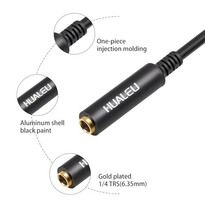Right Angle 1/8 Male to 1/4 Female Stereo Audio Cable,TRS 6.35mm (1/4 inch) Female to 3.5 (1/8 inch) Male Right Angle Cable for Amplifier, Guitar, Headphone, Laptop-3.3Feet 1pack - size: 3.3Feet