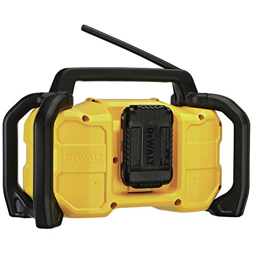 DEWALT 12V/20V MAX Portable Bluetooth Radio, Cordless, 100 ft Range, 3.5” Subwoofers, Jobsite (DCR028B)