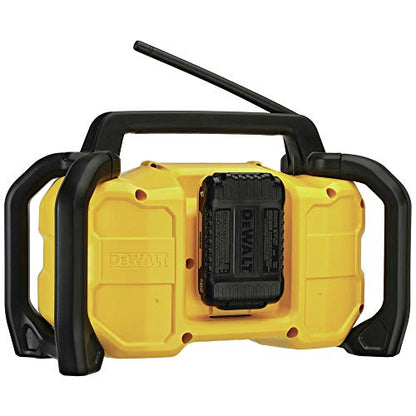 DEWALT 12V/20V MAX Portable Bluetooth Radio, Cordless, 100 ft Range, 3.5” Subwoofers, Jobsite (DCR028B)