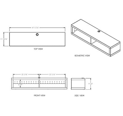 Martin Furniture Floating TV Console, 48", Columbian Walnut - color: Columbian Walnut, size: 48"