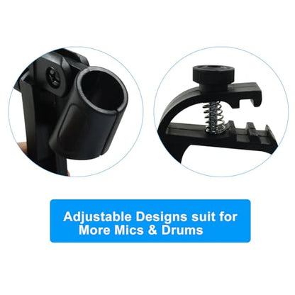 Hitefu Drum Microphone Clip, 4 Pcs | Drum Stand Mic Clamp, Universal Microphone Clamp, Shock-resistance, Securing Clip