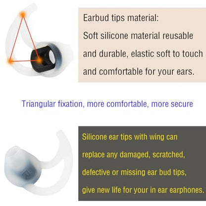 Silicone Earbud Replacement Tips Earbud Covers Compatible with Bose SoundSport Freestyle IE2 IE3 Headphone Ear Tips Rubber Tips 3 Pairs S M L - size: SML