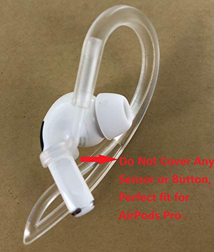JNSA AirPods Pro Ear Hooks Anti-Slip Anti-Drop Earhooks【Not Fit in The Charging Case】 Compatible with AirPods Pro, Clear - color: Clear