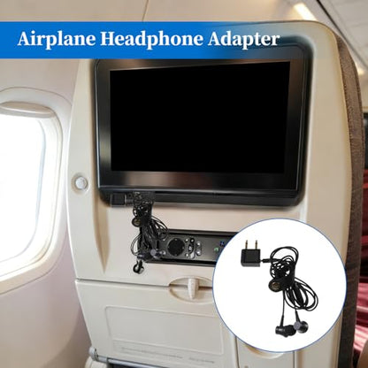 4 Pcs Airplanes Flight Headphone Adapters Airplane Headphone Adapter Dual 3.5mm Male to 3.5mm Female Gold Plated Airplane Audio Adapter for Airline Entertainment Systems