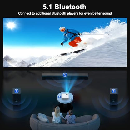 HOMPOW 4K Projector with WiFi and Bluetooth, 1500 ANSI Google TV Projector - style: Google system