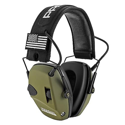 PROHEAR Electronic Ear Protection for Shooting with 4X Sound Amplification, Gun Range Hearing Protection Muffs, NRR 23dB Noise Reduction Headphones for Hunting, Green - style: Electronic-green
