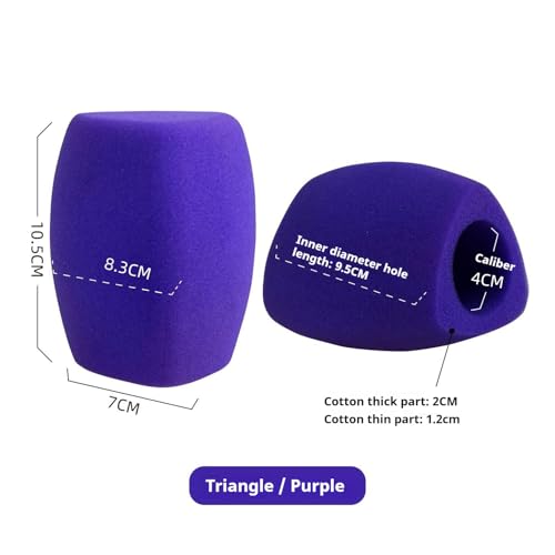 Custom Fuzzy Microphone Windscreen, Plush Foam Mic Cover with Logo or Text, Triple-Side Printable, Wind Noise Reduction, Fits Most Handheld Microphones (Purple) - color: Purple