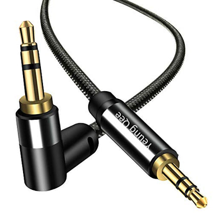 3.5mm Aux Cable 3 ft, 3.5mm Nylon Braided Male to Male Stereo Audio Cable Audio Auxiliary Input Adapter for Headphones, Car, Home Stereos, Speaker (3FT/1m) - size: 3 ft (1 m)