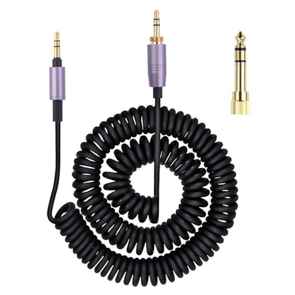Replacement ATH-M50xBT Audio Cable Compatible with Audio Technica ATH-M50xBT2, ATH-SR50BT, ATH-ANC9, ATH-ANC7B, ATH-SR5BTBK, for Sony WH-1000XM5, MDR-950BT, 3.5mm Aux Cord with 6.35mm Adapter