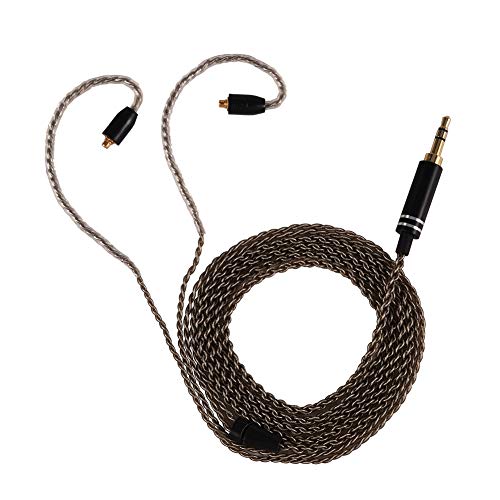 MMCX Connector Silver Plated Pure Copper Earphone Cable for SE215 SE535 SE846, Replacement Detachable Headphone Cable with 3.5mm Plug for High - Fidelity Audio (Black Straight) - size: black straight