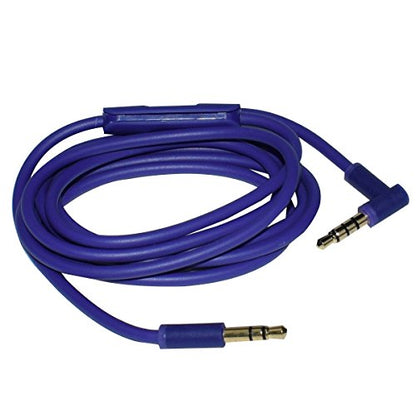 Solo Replacement 3.5mm Audio Cable Cord Wire with in-line Remote Microphone Compatible with Beats by Dr Dre Headphones Solo/Studio/Pro/Detox/Wireless/Mixr/Executive/Pill Suppot iOS System (Purple) - color: Purple