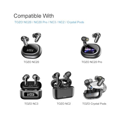 Klowcok Replacement Foam Ear Tips for TOZO NC20/ NC20 Pro/ NC3 Earbuds
