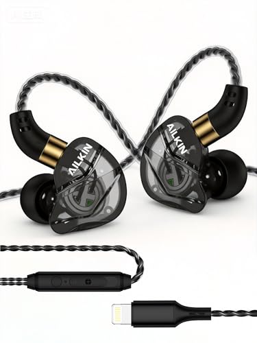 Lightning Earbuds for iPhone, Wired Headphones with Noise Isolating Stereo | Microphone & Volume Control Earphones Compatible with iPhone 14 13 12 11 Pro Max XR SE, Over Ear Earphones for Music Gaming