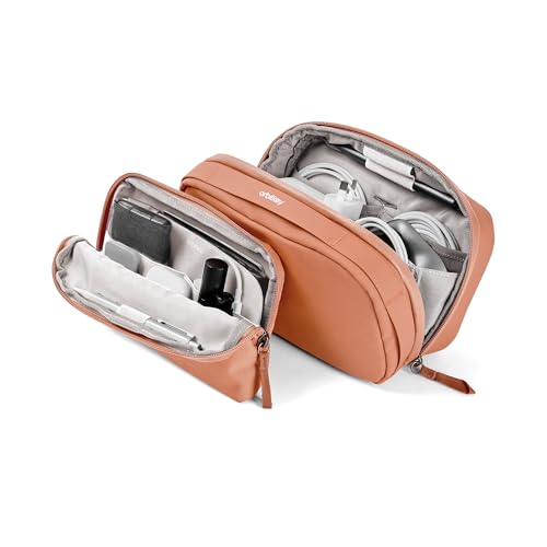 Orbitkey 2-in-1 Tech Accessory Pouch - Rose | Detachable Slim Sleeve | Organizes Cables & Chargers | Water-Resistant Fabric | Travel Ready - color: Rose