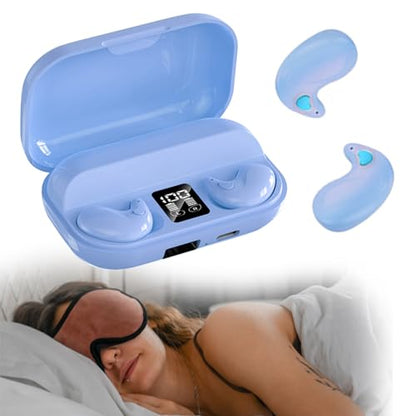 Xmenha Invisible Sleep Wireless Earphone IPX5 Waterproof Thin Invisible Sleep Earbuds for Side Sleepers Sleep Ear Buds Smallest Tiny Small Mini Discreet Earbud for Sleeping Invisible Headphones - color: Blue