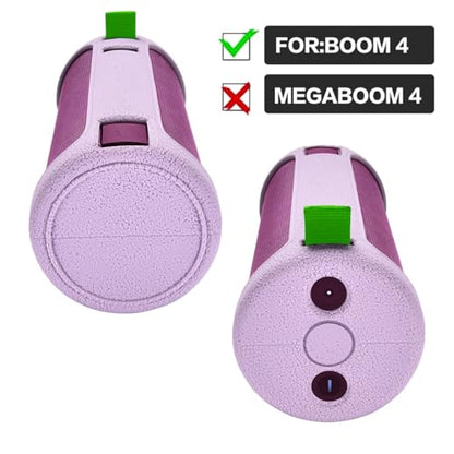 Travel Carrying Protective Silicone Case Compatible with Ultimate Ears Boom 4 Portable Bluetooth Wireless Speaker, Silicone Case Cover with Metal Hook for Ultimate Ears Boom 4 (Purple) - color: Purple