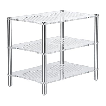Fosi Audio Acrylic Amplifier Rack for Cooling Fan, Sturdy Audio Equipment Rack for Home Theater, HiFi and AV Component Rack, Ventilated Speaker Stand for Studio and Audio Devices