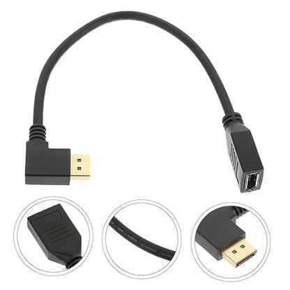 Toyvian Extension Cable Male to Female Hd Right-angle Adapter for Gaming Monitor Easy Installation Stable Transmission and Versatile Use Offices and Studios