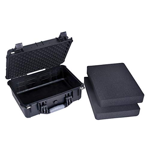 MEIJIA All Weather IP67 Waterproof Hard Camera Case,Hard Protective Case,Hard Case with Customizable Foam,Fit Use of Drones,Camera,Equipments,Pistols(Black,15.98x12.99x6.85inches) - color: Black, size: 15.98x12.99x6.85inches