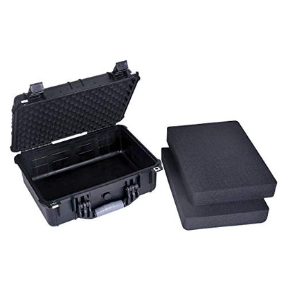 MEIJIA All Weather IP67 Waterproof Hard Camera Case,Hard Protective Case,Hard Case with Customizable Foam,Fit Use of Drones,Camera,Equipments,Pistols(Black,15.98x12.99x6.85inches) (Pack of 2) - color: Black, size: 15.98x12.99x6.85inches (Pack of 2)