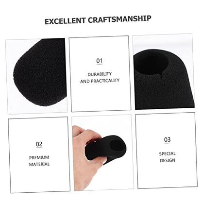 10pcs Black Sponge Microphone Covers Washable Windproof Mic Set