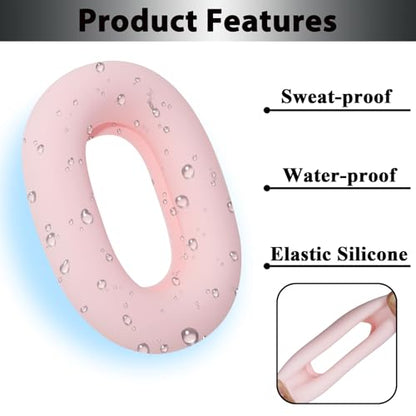 Adhiper XM5 Sweat Covers Accessories for Sony WH-1000XM5 - Custom Pink | Soft Silicone Case, 3-in-1 Headphone Covers with Ear Cover & Headband Cover & Shell Protector, Sweatproof & Washable - color: Pink