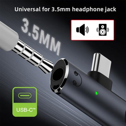 xiwai Type-C USB-C to 3.5mm Audio DAC AUX Music 16bit 48kHz & 100W PD Power Adapter for Phone Laptop Tablet 2 in 1 USB C Audio Charger Converter - style: USB-C to PD100W+DAC 3.5MM 48khz