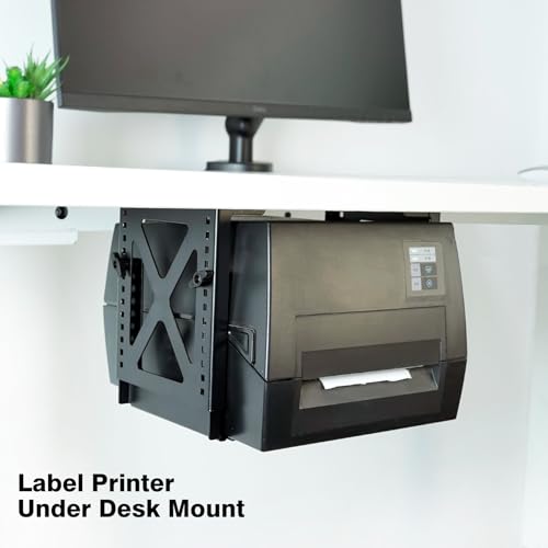 Under Desk PC Mount, Adjustable 5.6-11.2in, 33lb Steel, Ventilated