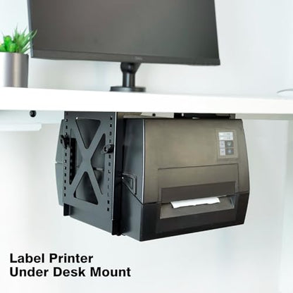 Under Desk PC Mount, Adjustable 5.6-11.2in, 33lb Steel, Ventilated
