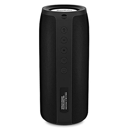 Musibaby M88 Bluetooth Speaker, 40H Playtime, Deep Bass, Black | Compact rechargeable speaker with deep bass, 30H playtime, USB/AUX/TF playback and dual pairing for home or travel. - color: Black