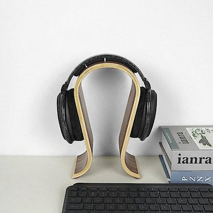 Linkidea Wooden Headphone Stand, Omega Headset Holder Desk Display Hanger for Over-Ear Gaming Headphones Compatible with Audio-Technica, Bose, AKG, Sennheiser, Beats, Sony