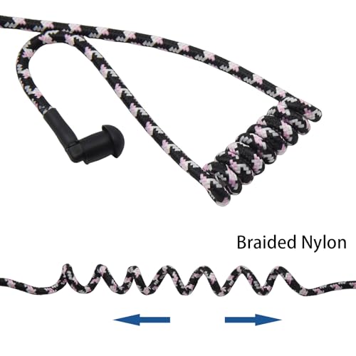 WODASEN Replacement Braided Nylon Fiber Acoustic Coil Tube Moisture Resistant Waterproof Color for Radio Earpiece (White-Pink-Black-2) - color: White-Pink-Black-2