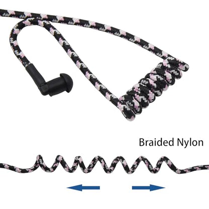 WODASEN Replacement Braided Nylon Fiber Acoustic Coil Tube Moisture Resistant Waterproof Color for Radio Earpiece (White-Pink-Black-2) - color: White-Pink-Black-2