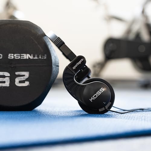 Koss Sporta Pro On-Ear Headphones, Black, Retro 90s Style, Wired Plug | Unique Folding Design, 3.5mm Jack