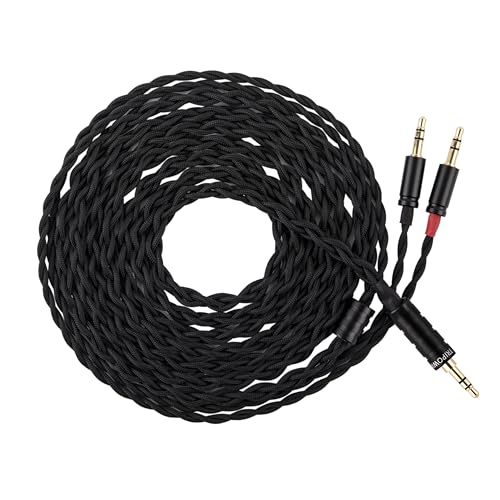 Linsoul Tripowin Nova 2M Over-Ear Monitor Headphone Cable | 4-Strand Silver Foil/OCC Hybrid Upgrade Cable , Dual 3.5mm to 4.4mm/3.5mm/XLR Plug, for Musicians Audiophiles, 3.5mm, Black - style: 3.5mm