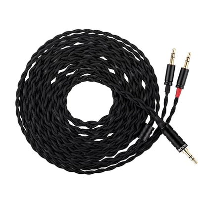 Linsoul Tripowin Nova 2M Over-Ear Monitor Headphone Cable | 4-Strand Silver Foil/OCC Hybrid Upgrade Cable , Dual 3.5mm to 4.4mm/3.5mm/XLR Plug, for Musicians Audiophiles, 3.5mm, Black - style: 3.5mm
