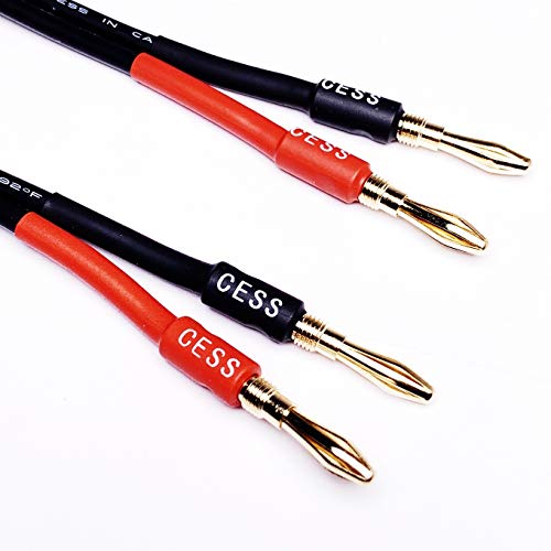 CNCESS Banana Plug to Speakon Female Adapter, 12AWG, 6 in, 2-Pack - size: 4mm Banana